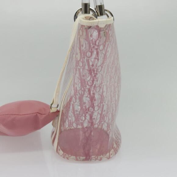 DIOR Trotter Canvas Hand Bag Vinyl Clear Silver - Picture 5 of 14